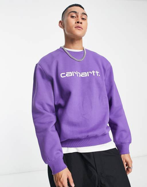 Carhartt WIP – Fioletowa bluza dresowa z napisem