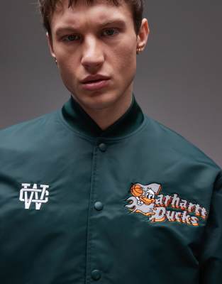Carhartt Flaming Ducks Bomber Jacket In Green
