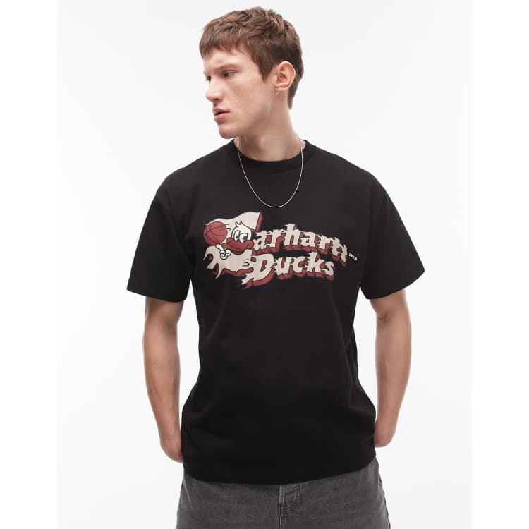 Carhartt WIP flaming ducks graphic t-shirt in black | ASOS
