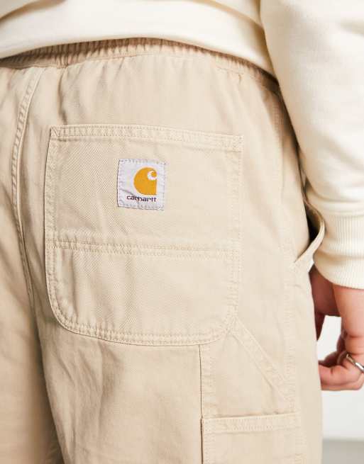 Carhartt WIP – Flint – Beżowe szorty o regularnym kroju w stylu carpenter, 3 z 4