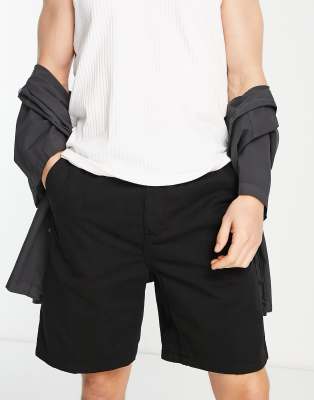 Carhartt WIP flint carpenter shorts in black