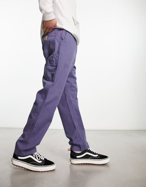 Carhartt WIP – Flint – Niebieskie spodnie o regularnym kroju ze zwężanymi nogawkami