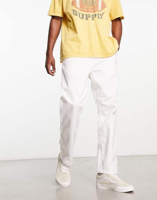 Carhartt WIP - Flint - Normale, toelopende broek in wit, 4 van 4