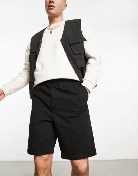 Carhartt WIP flint regular carpenter jort in washed black - view 1