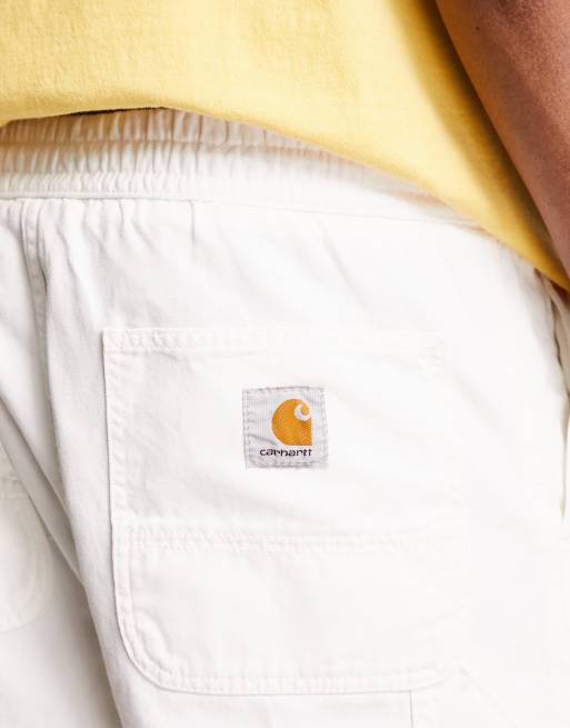 Carhartt WIP Flint regular tapered fit pants in white, 3 of 4