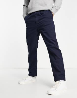 Carhartt WIP flint regular tapered pant in navy - ASOS Price Checker