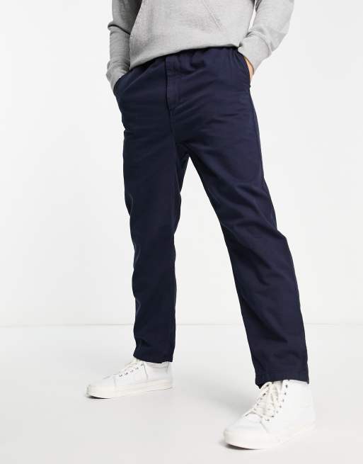 Carhartt WIP flint regular tapered trousers in navy ASOS