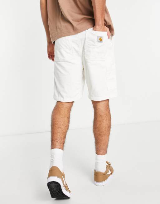 Carhartt WIP - Flint - Timmermansshort van corduroy in gebroken wit