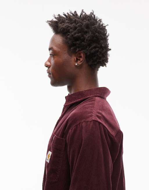 Carhartt WIP – Flint – Vinröd skjorta i manchester, 4 av 5
