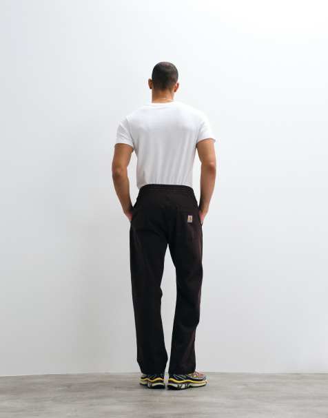 Carhartt WIP – Floyd – Bruna mjukisbyxor med vida ben - view 1
