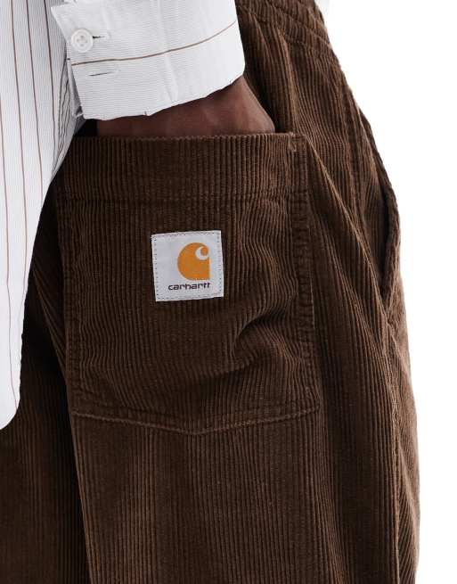 Carhartt WIP - Floyde - Pantaloni comodi marroni a coste, 3 di 5