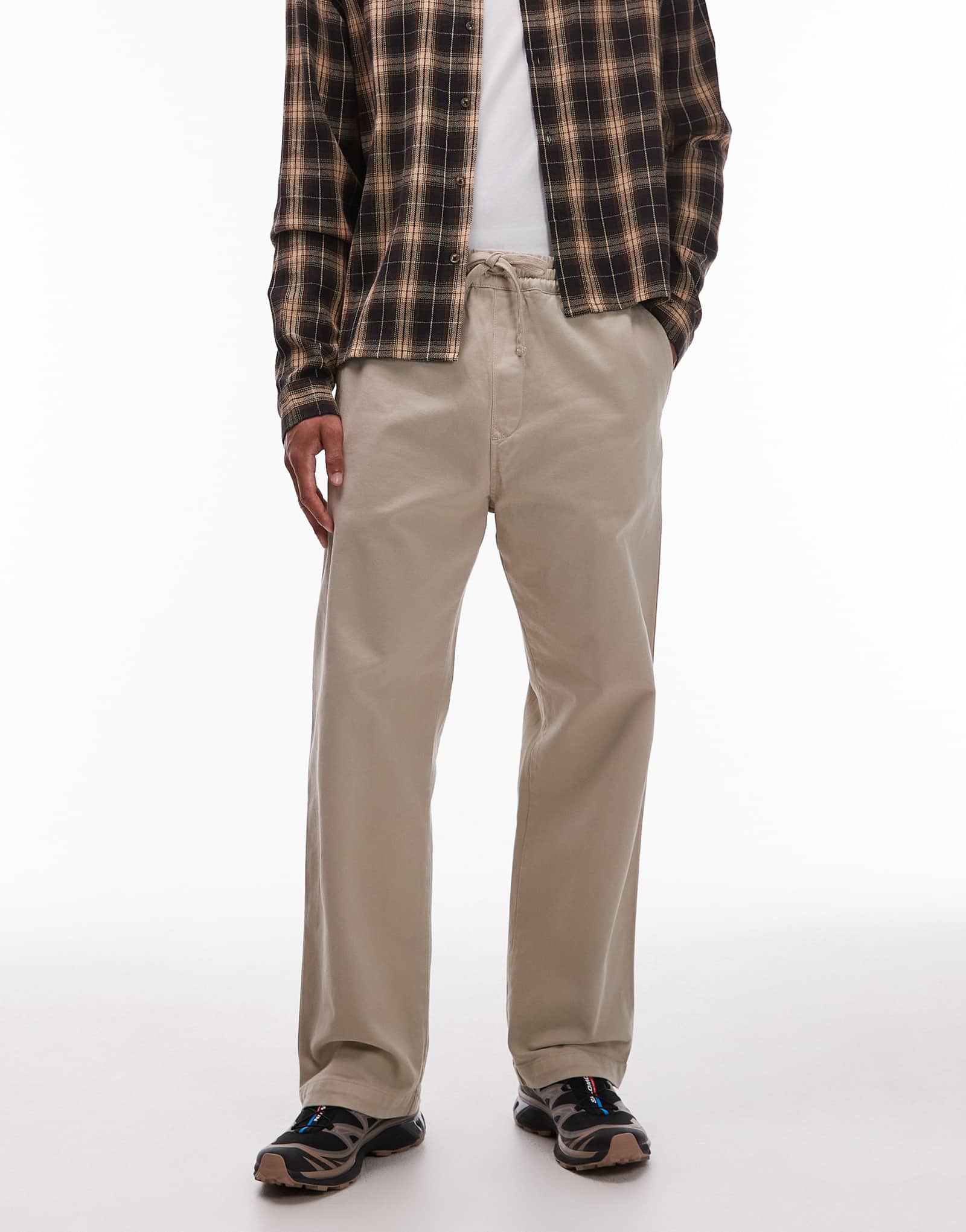 Облегающие брюки Carhartt WIP Floyde свободного кроя бежевого цвета