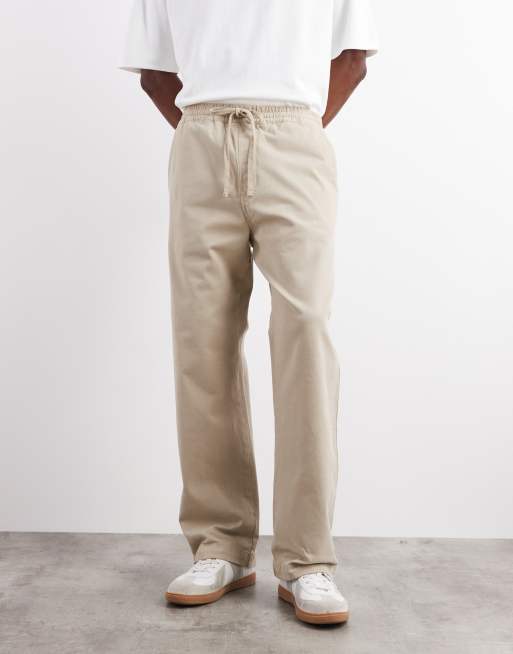 Carhartt WIP Floyde relaxed pull on pants in beige, 2 of 5
