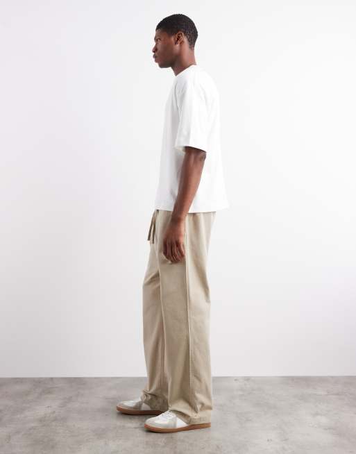 Carhartt WIP Floyde relaxed pull on pants in beige, 3 of 5