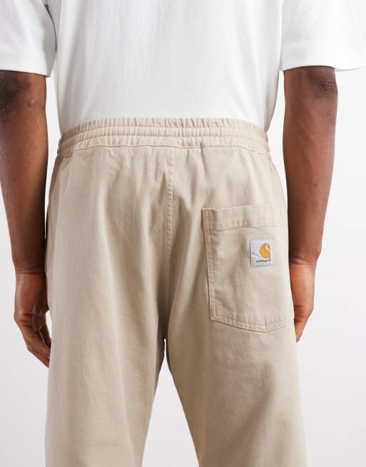 Carhartt WIP Floyde relaxed pull on pants in beige, 4 of 5