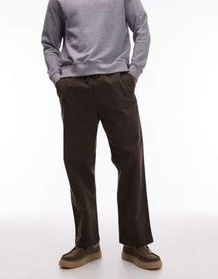 Floyde relaxed pull-on pants in brown