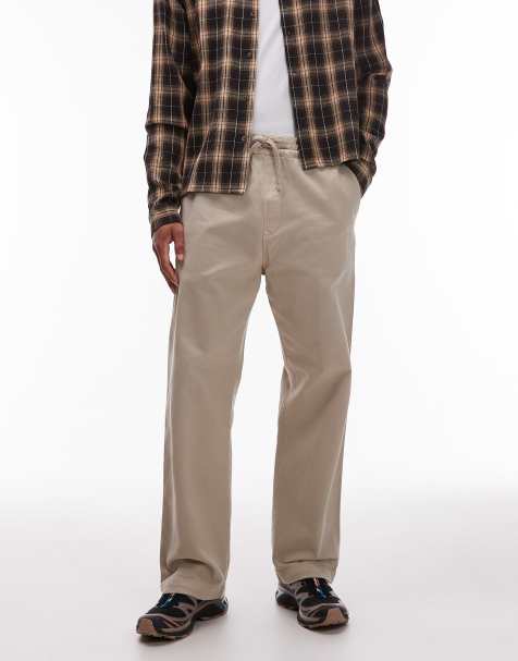 Carhartt WIP floyde relaxed pull on trouser in beige - view 1
