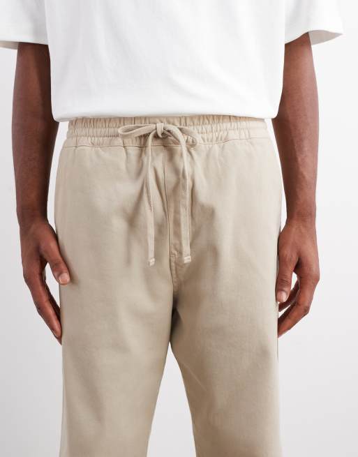 Carhartt WIP floyde relaxed pull on trouser in beige, 5 of 5