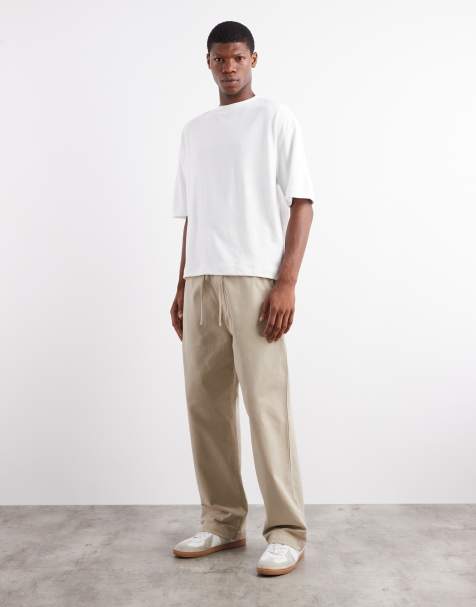 Carhartt WIP - Floyde - Ruimvallende pull-on broek in beige - view 1
