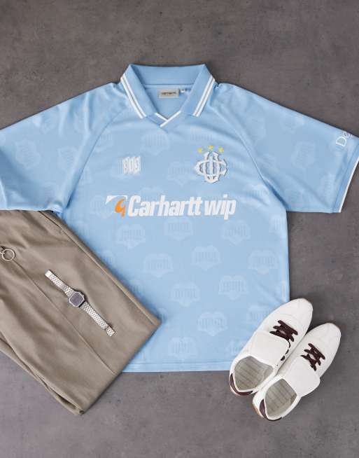 Carhartt WIP - Football - T-shirt azzurra, 5 di 5
