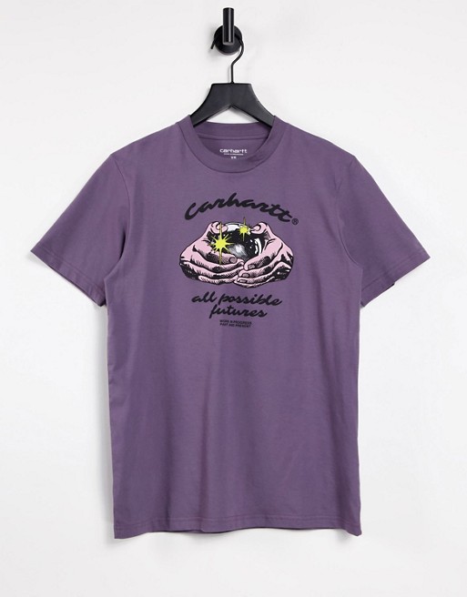 Carhartt WIP fortune print t-shirt in purple