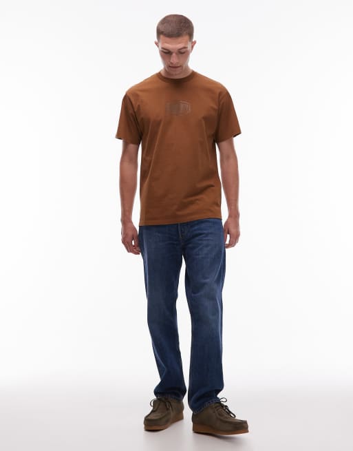 Carhartt WIP - Four Star - Brun T-shirt med tekstprint i afslappet pasform, 2 af 5