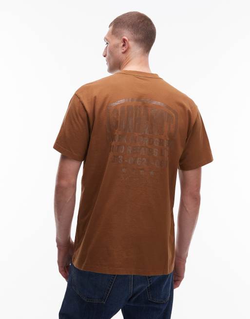 Carhartt WIP - Four Star - Brun T-shirt med tekstprint i afslappet pasform, 3 af 5