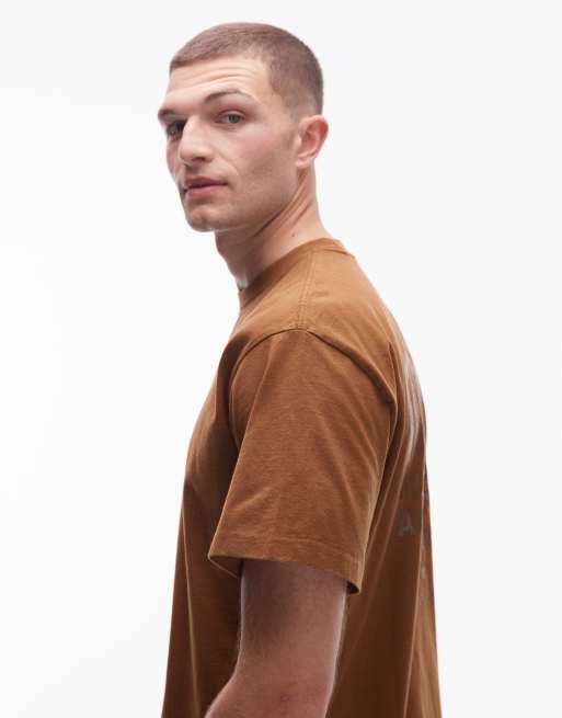 Carhartt WIP - Four Star - Brun T-shirt med tekstprint i afslappet pasform, 4 af 5