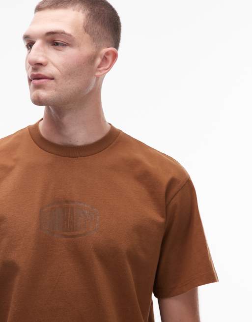 Carhartt WIP - Four Star - Brun T-shirt med tekstprint i afslappet pasform, 5 af 5