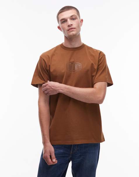 Carhartt WIP - Four Star Script - Losvallend T-shirt in bruin - view 1