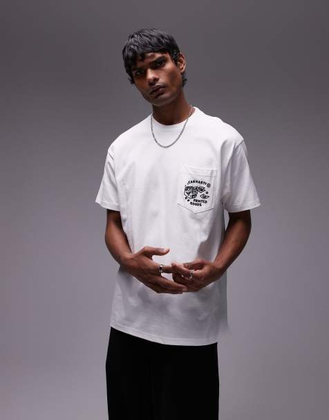 Carhartt WIP short sleeve fragments pocket t-shirt in white