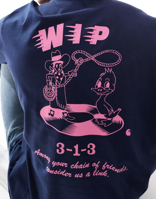 Carhartt WIP friendship graphic t-shirt in navy, 4 of 4