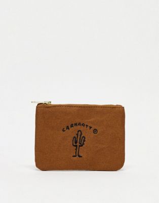 Carhartt WIP frontier zip wallet in brown