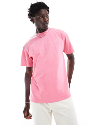 Carhartt WIP garment dyed duster script t-shirt in pink