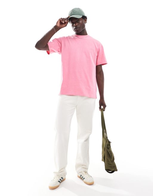 Carhartt WIP garment dyed duster script t-shirt in pink, 2 of 4
