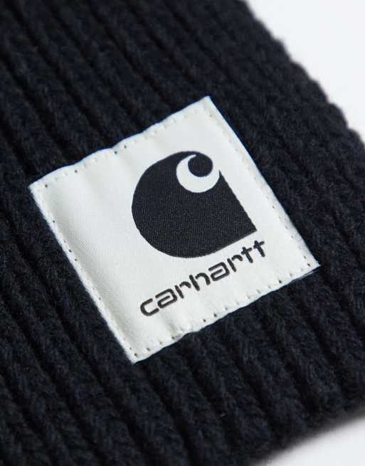 Carhartt WIP gebreide sjaal met patchlogo in zwart, 2 van 3