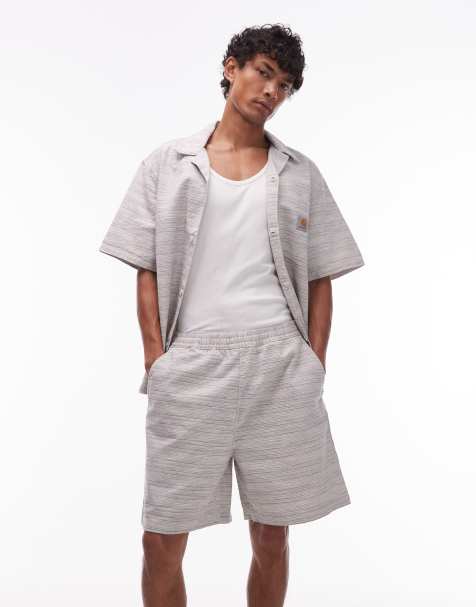 Carhartt WIP gellar textured relaxed fit short co-ord in cream