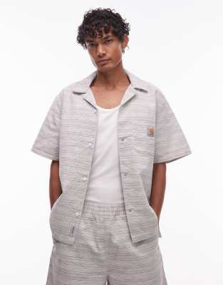 Carhartt Wip Mens Short-sleeve Jacquard Stripe Gellar Shirt In Gray