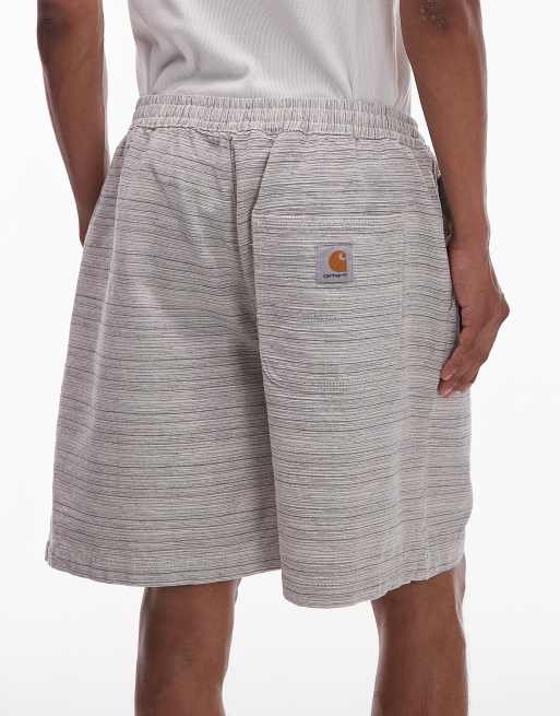 Carhartt WIP gellar textured relaxed fit short co-ord in cream, 5 of 5