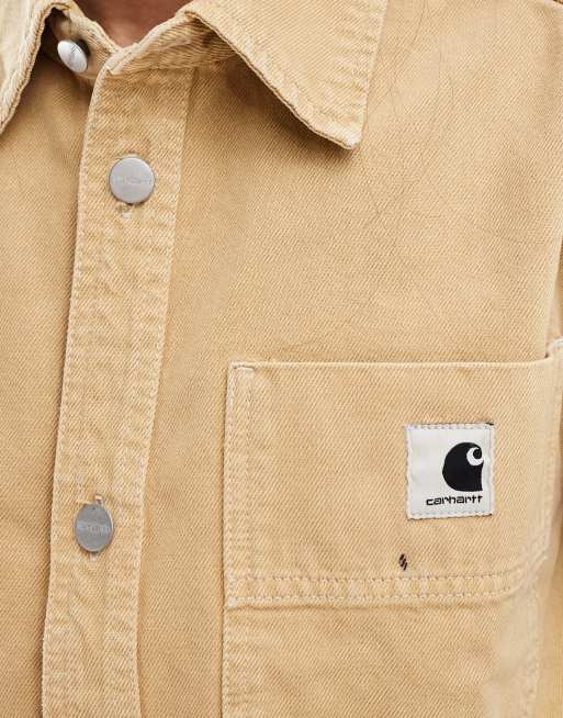 Carhartt WIP – Georgia – Jeanshemd mit sandfarbener Steinfärbung, 4 von 4