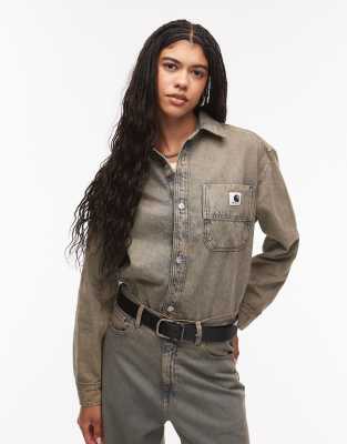 Carhartt Georgia Pocket-detail Overshirt In Gray
