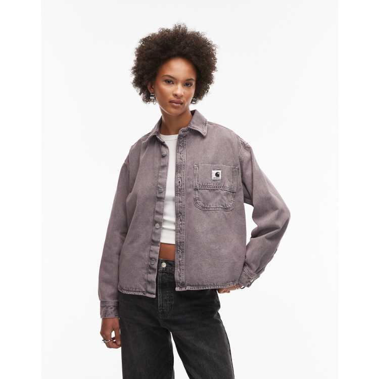 Carhartt WIP georgia shirt jacket in pink acid wash | ASOS