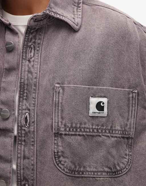 Carhartt WIP georgia shirt jacket in pink acid wash