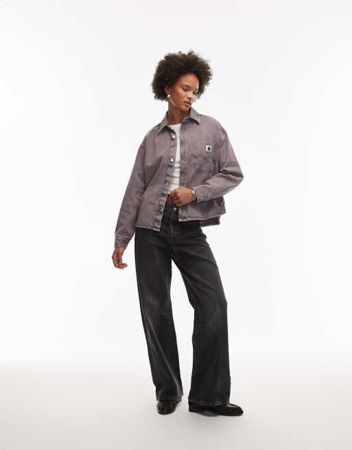 Carhartt WIP georgia shirt jacket in pink acid wash