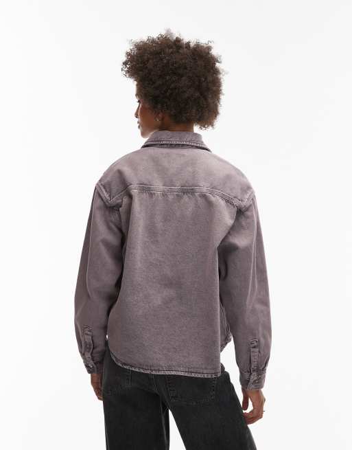 Carhartt WIP georgia shirt jacket in pink acid wash