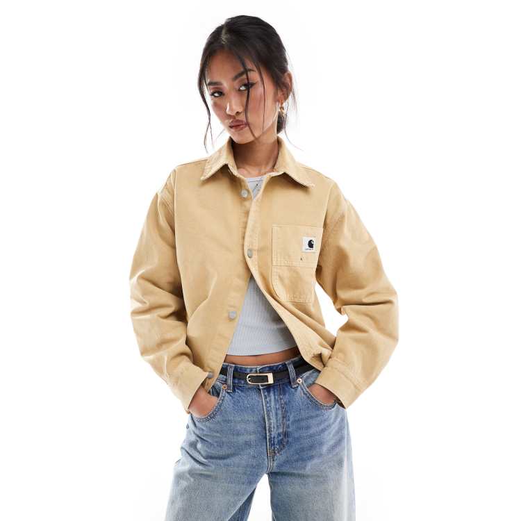 Carhartt WIP georgia stone dyed denim shirt in sand | ASOS