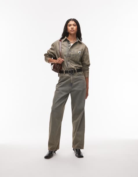 Carhartt WIP – Georgia – Szara sprana kurtka koszulowa, część zestawu - view 1