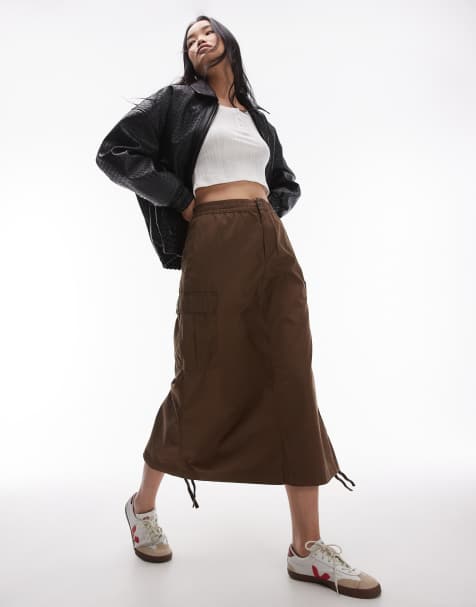 Carhartt WIP - Gonna lunga marrone stile cargo - view 1