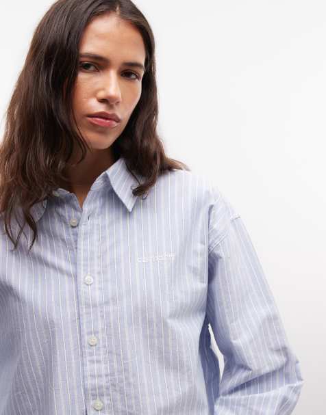 Carhartt WIP - Gowan - Chemise manches longues à rayures - Bleu clair - view 1