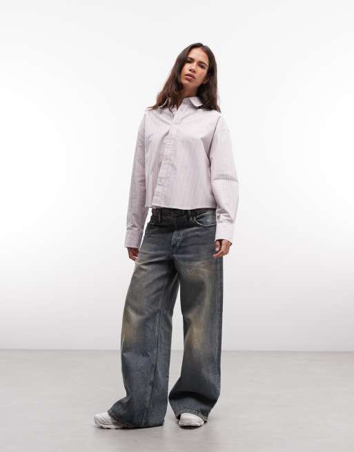 Carhartt WIP Gowan Langarmhemd in hellrosa Streifen, 3 von 4